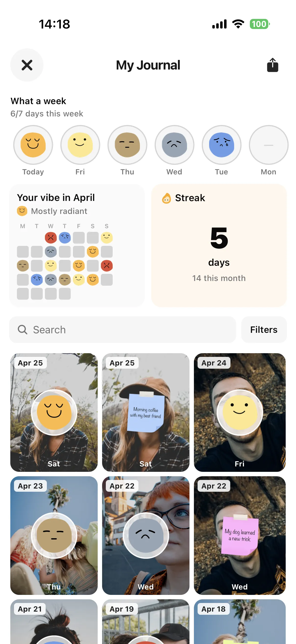 Video Journal Daily album on mobile