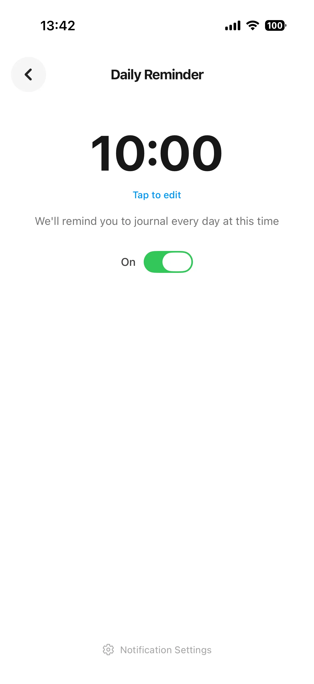 Daily reminder time picker